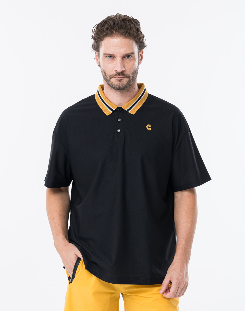 CRONOS BLACK COOL TRIM POLO【BLACK】