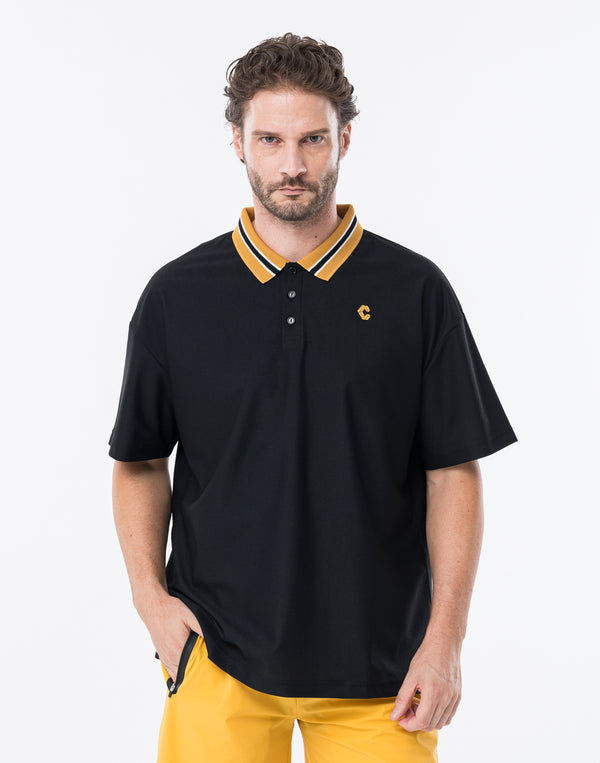 CRONOS BLACK COOL TRIM POLO【BLACK】