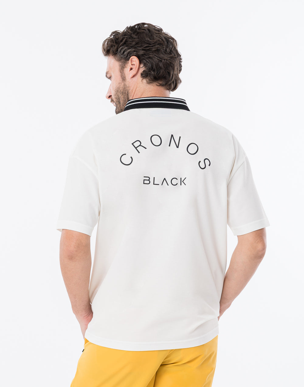 CRONOS BLACK COOL TRIM POLO【WHITE】
