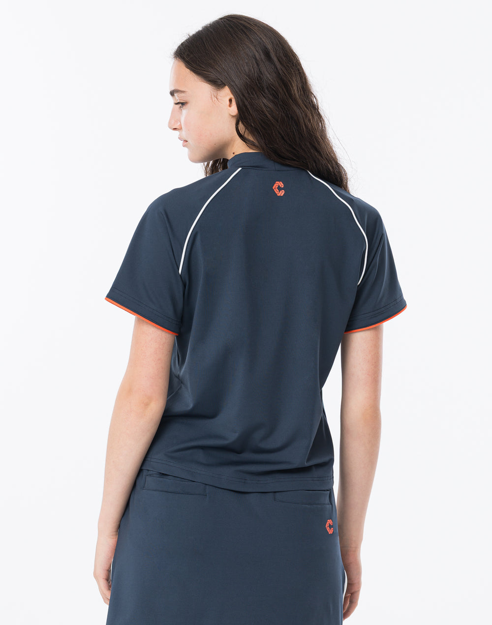 CRONOS BLACK WOMAN SMART LINE MOCK T-shirt [NAVY]