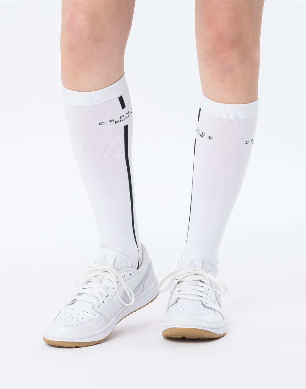 CRONOS BLACK WOMAN Classic High Socks [WHITE]
