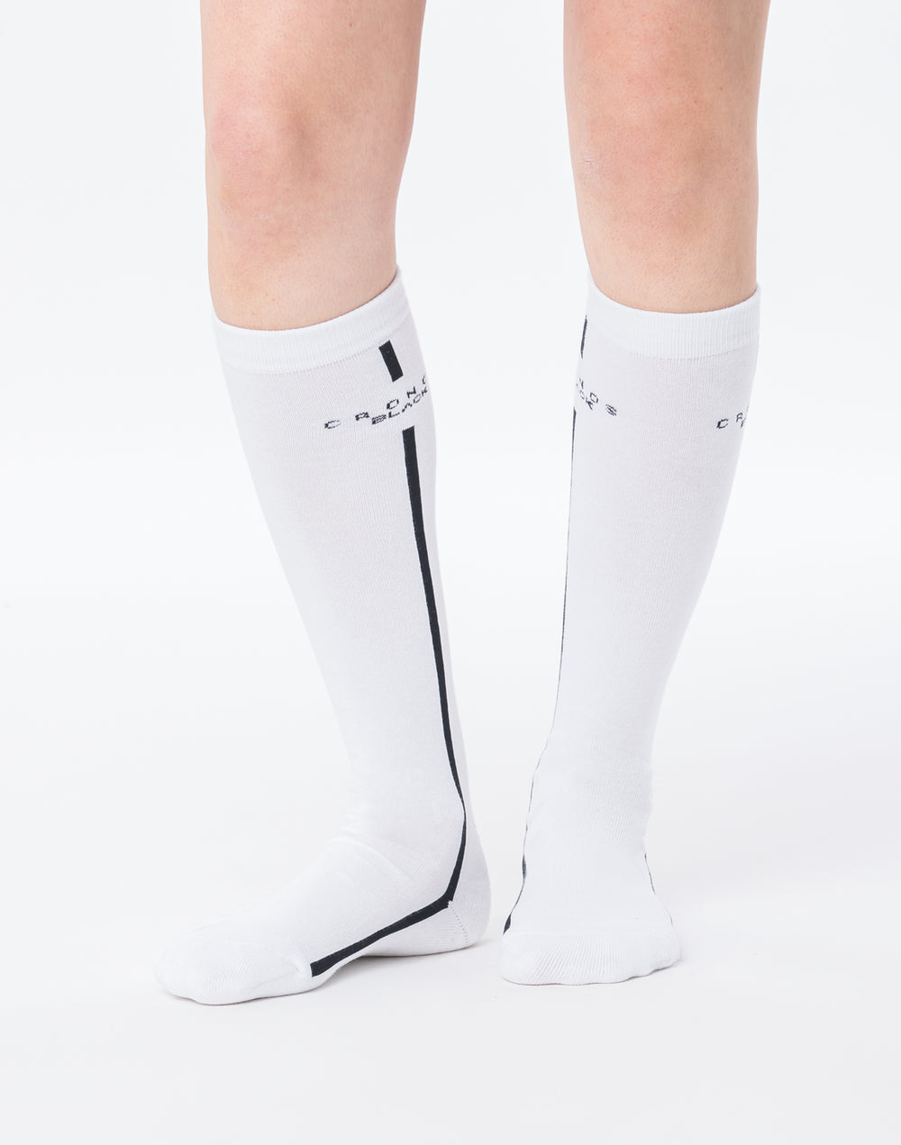 CRONOS BLACK WOMAN Classic High Socks [WHITE]