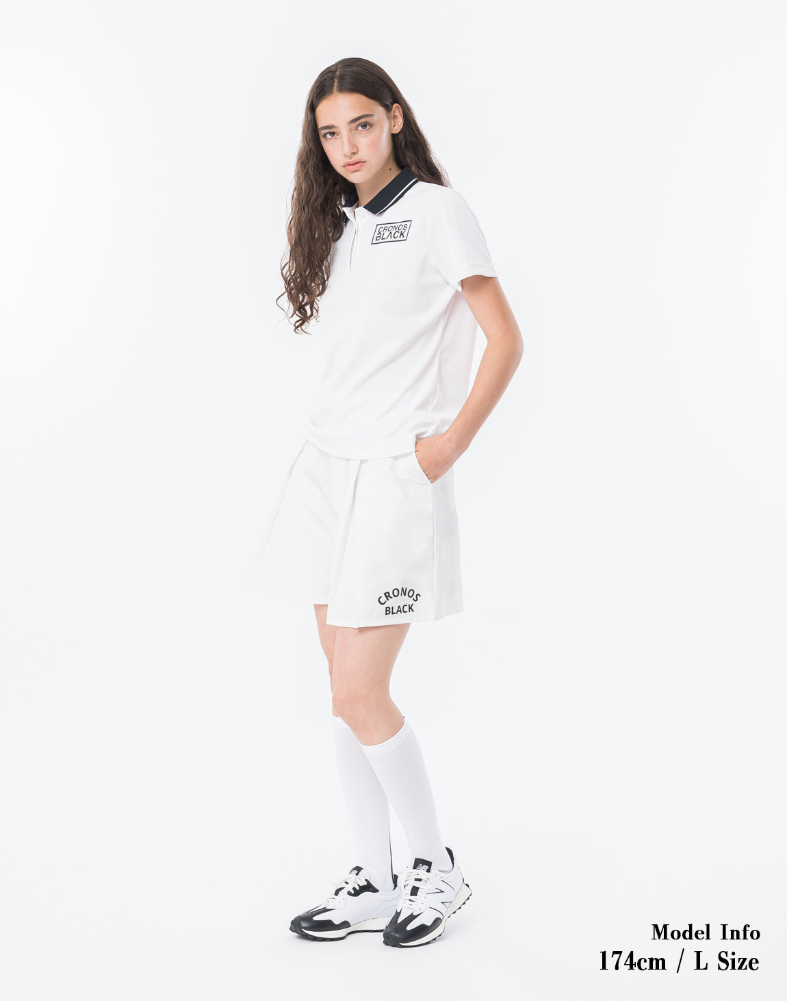 CRONOS BLACK WOMAN TECH PUNCHING Polo【WHITE】