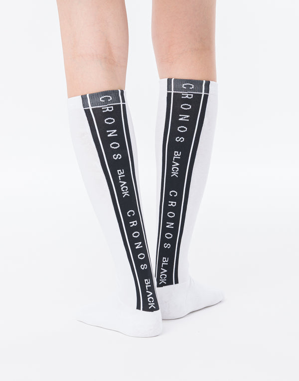 CRONOS BLACK WOMAN LineFit High Socks [WHITE]