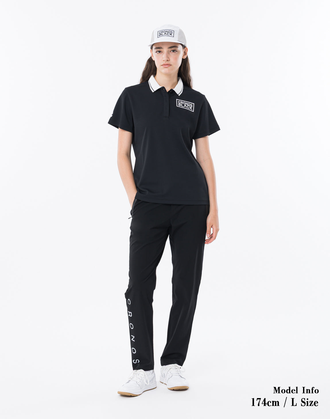 CRONOS BLACK WOMAN TECH PUNCHING Polo【BLACK】