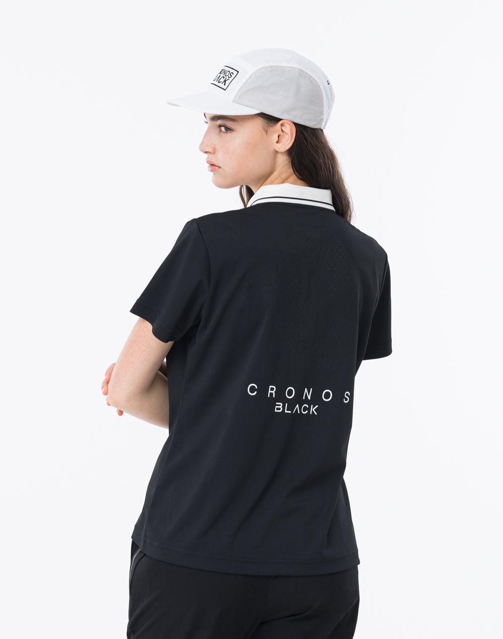 CRONOS BLACK WOMAN TECH PUNCHING Polo [BLACK]