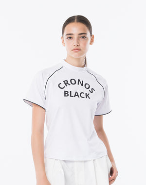CRONOS BLACK WOMEN SMART LINE MOCK T-shirt [WHITE]