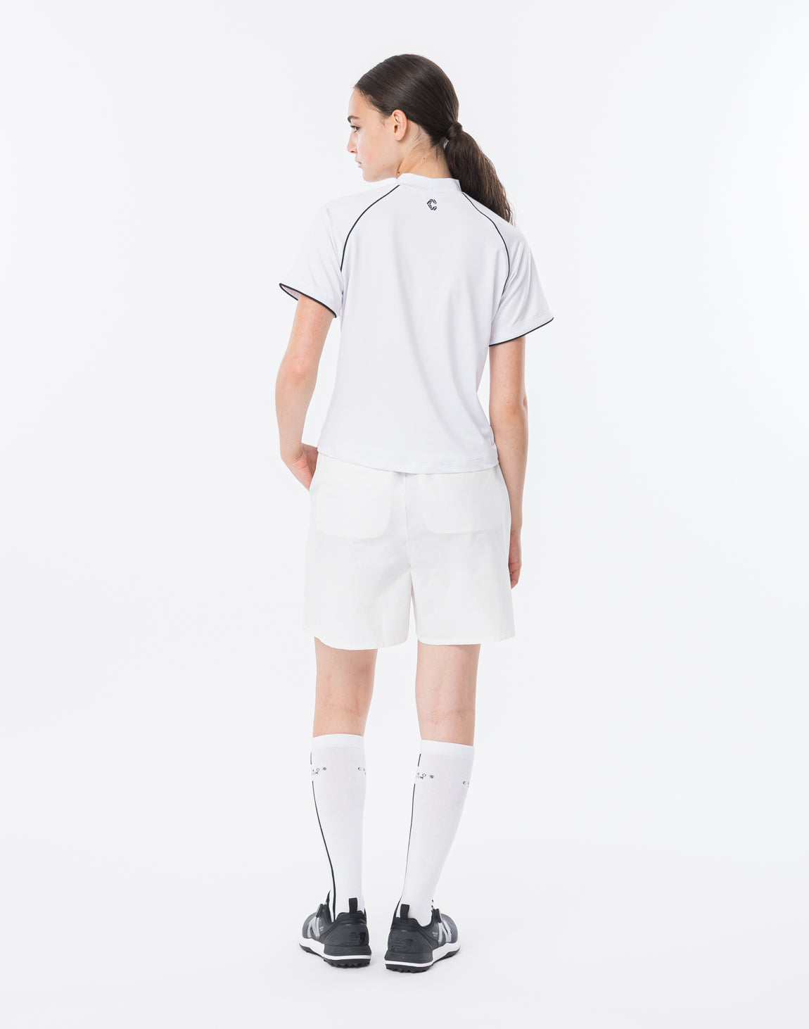 CRONOS BLACK WOMAN SMART LINE MOCK T-shirt【WHITE】