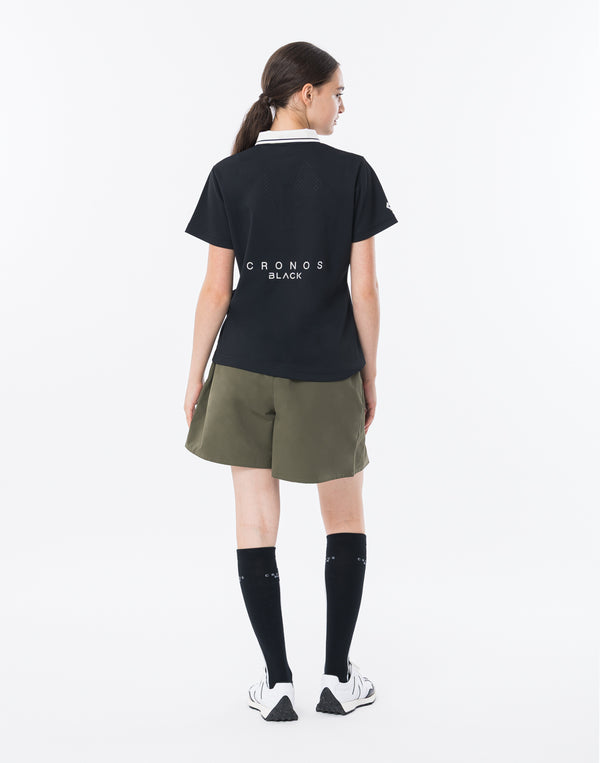 CRONOS BLACK WOMAN TECH PUNCHING Polo [BLACK]