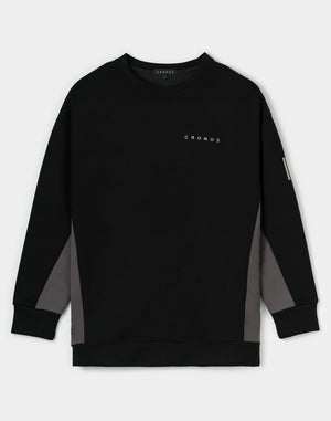 CRONOS WOMEN BoxFit Sweatshirt【BLACK】