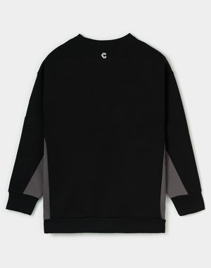 CRONOS WOMEN BoxFit Sweatshirt【BLACK】