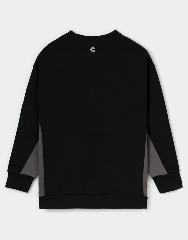 CRONOS WOMEN BoxFit Sweatshirt【BLACK】