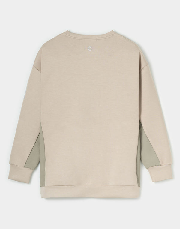 CRONOS WOMEN BoxFit Sweatshirt【BEIGE】