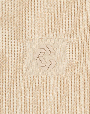 CRONOS WOMEN Flex Rib Knit Hoodie【BEIGE】