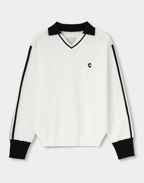 CRONOS WOMEN Mesh Uniform V-Top【WHITE】