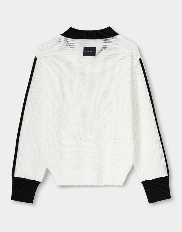 CRONOS WOMEN Mesh Uniform V-Top【WHITE】