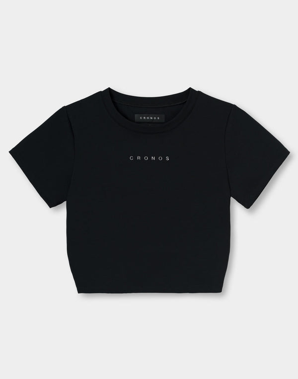 CRONOS WOMEN Motion Crop T-SHIRT 【BLACK】