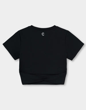 CRONOS WOMEN Motion Crop T-SHIRT 【BLACK】