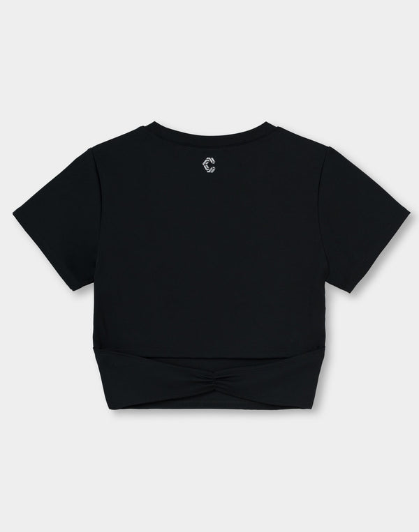 CRONOS WOMEN Motion Crop T-SHIRT 【BLACK】