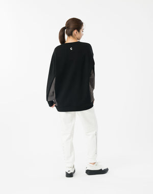 CRONOS WOMEN BoxFit Sweatshirt【BLACK】