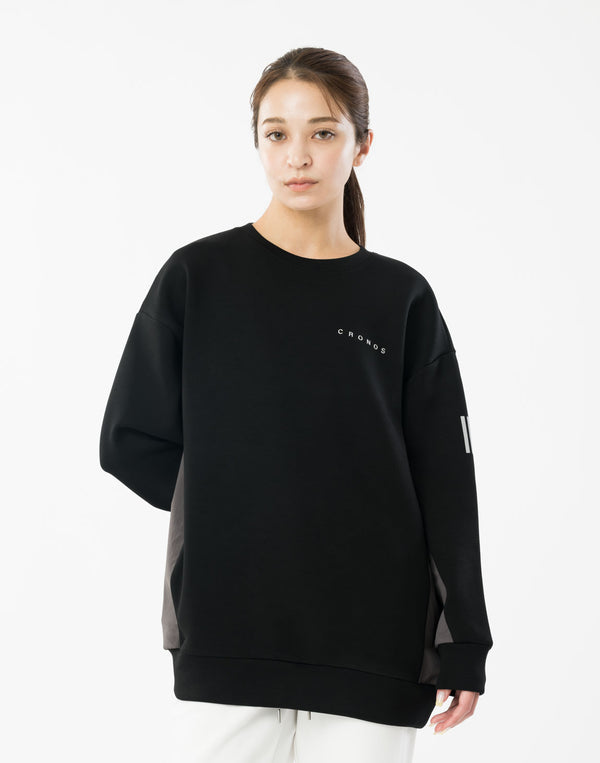 CRONOS WOMEN BoxFit Sweatshirt【BLACK】