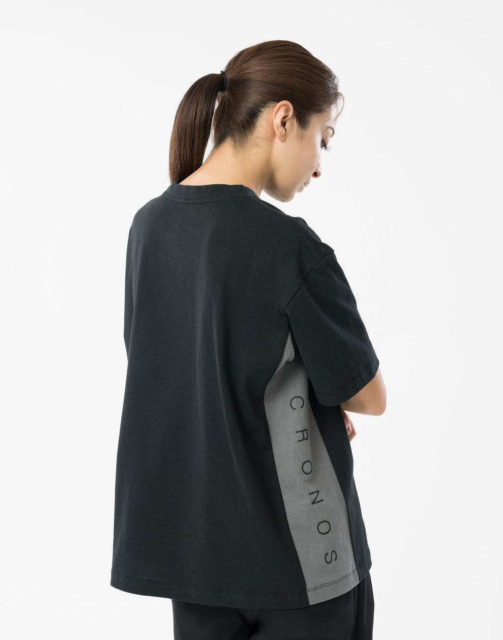 CRONOS WOMEN Relaxed T-SHIRT【BLACK】