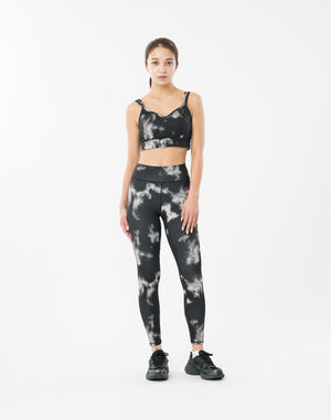 CRONOS WOMEN TIE DYE LEGGINGS【BLACK】