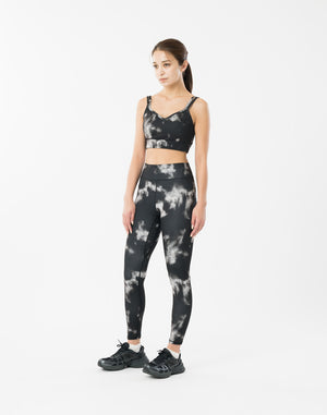 CRONOS WOMEN TIE DYE LEGGINGS【BLACK】