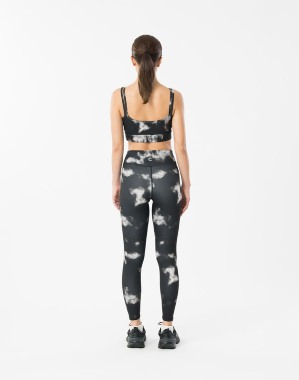 CRONOS WOMEN TIE DYE LEGGINGS【BLACK】