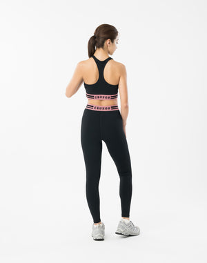 CRONOS WOMEN BLACK LETTER LEGGINGS【BLACK×PINK】