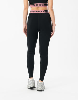 CRONOS WOMEN BLACK LETTER LEGGINGS【BLACK×PINK】