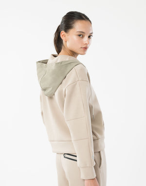 CRONOS WOMEN BoxFit  Hoodie【BEIGE】