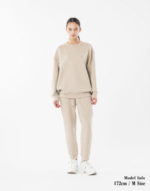 CRONOS WOMEN BoxFit Sweatshirt【BEIGE】