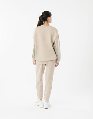 CRONOS WOMEN BoxFit Sweatshirt【BEIGE】
