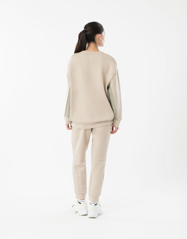 CRONOS WOMEN BoxFit Sweatshirt【BEIGE】