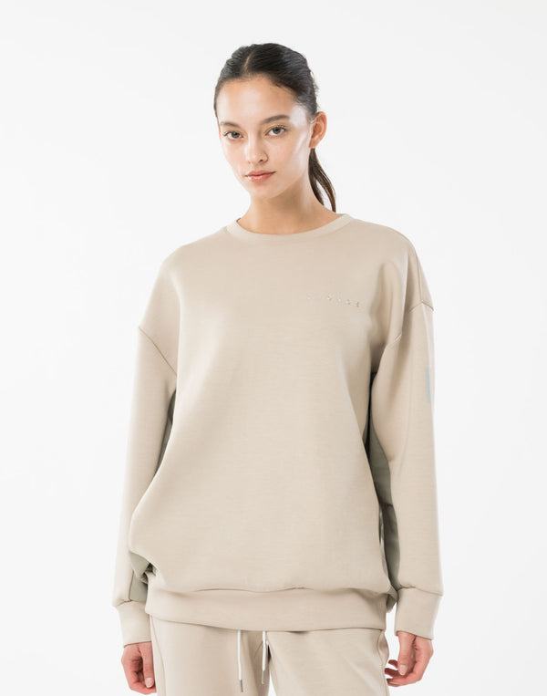 CRONOS WOMEN BoxFit Sweatshirt【BEIGE】