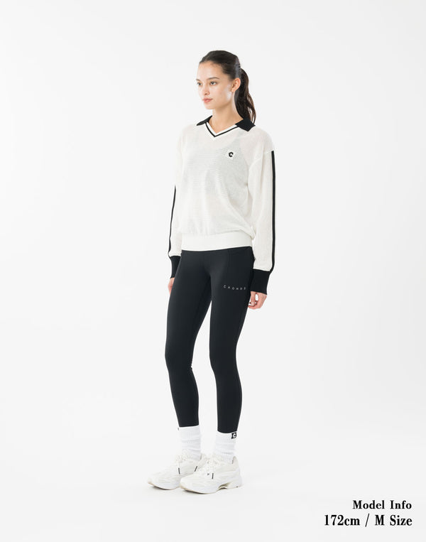 CRONOS WOMEN Mesh Uniform V-Top【WHITE】