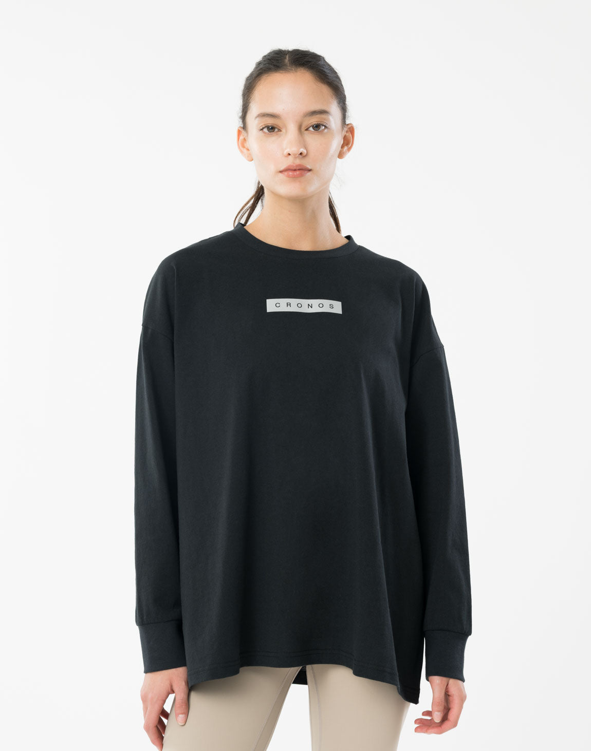 CRONOS ブラック 長袖Tシャツ S CRONOS BLACK MOCK NECK LONG SLEEVE T-SHIRT【BLACK】