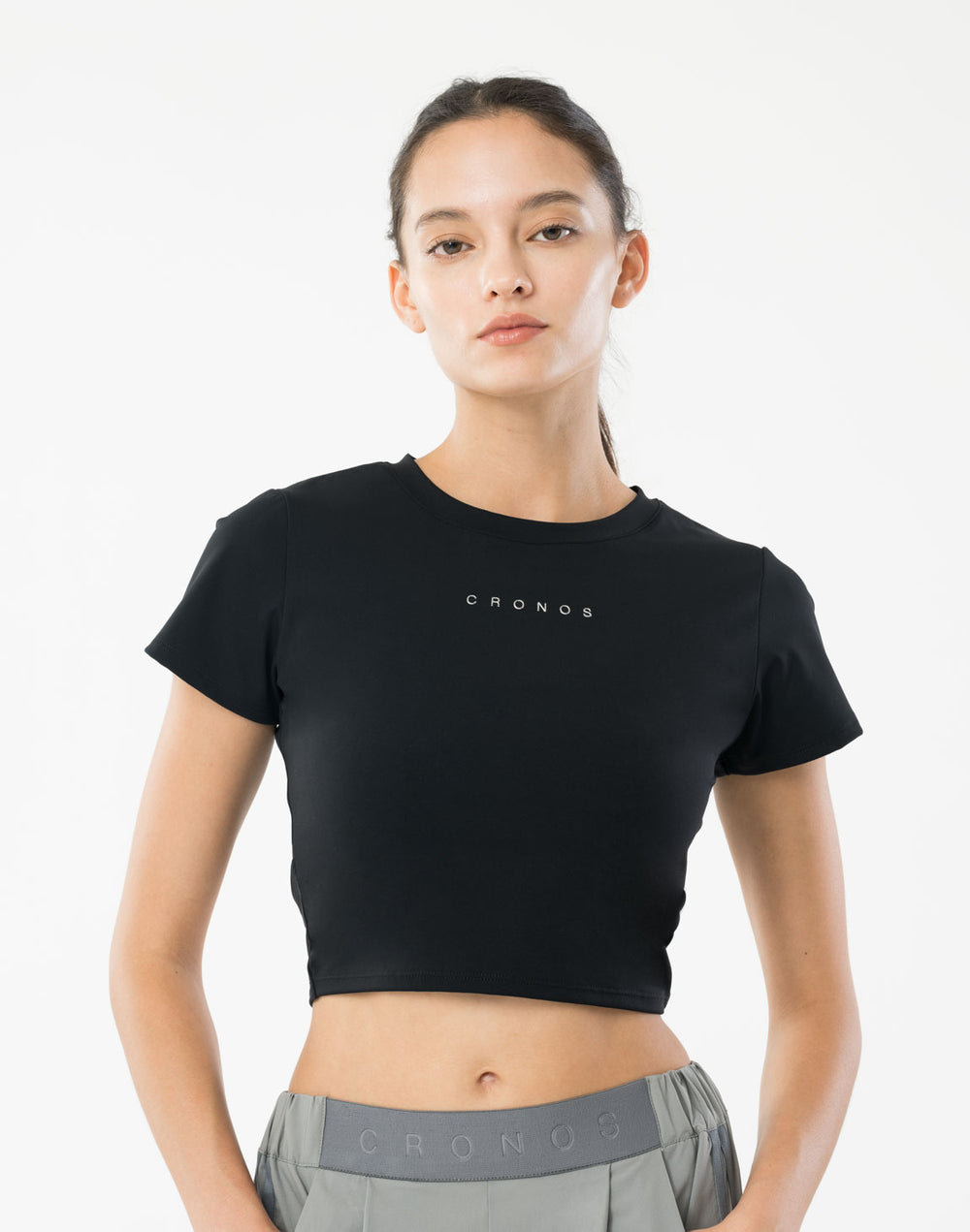 CRONOS WOMEN Motion Crop T-SHIRT 【BLACK】