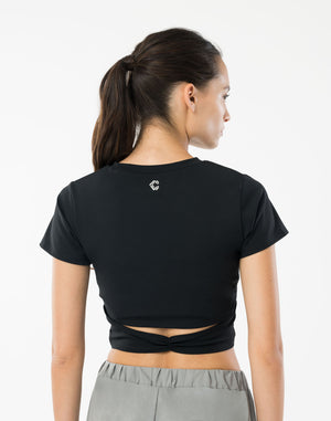 CRONOS WOMEN Motion Crop T-SHIRT 【BLACK】
