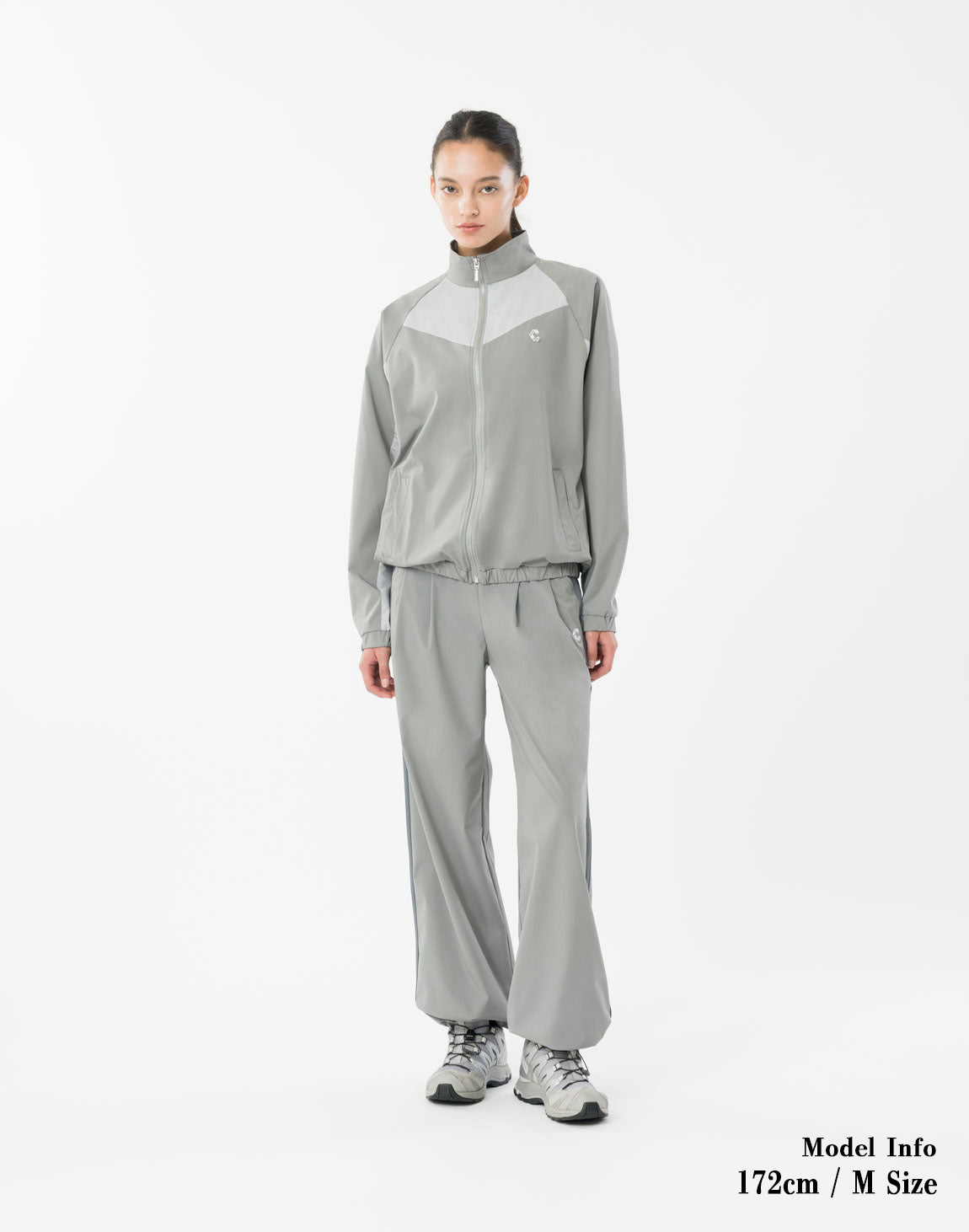 CRONOS WOMEN FlowTuck Wide Pants【GRAY】