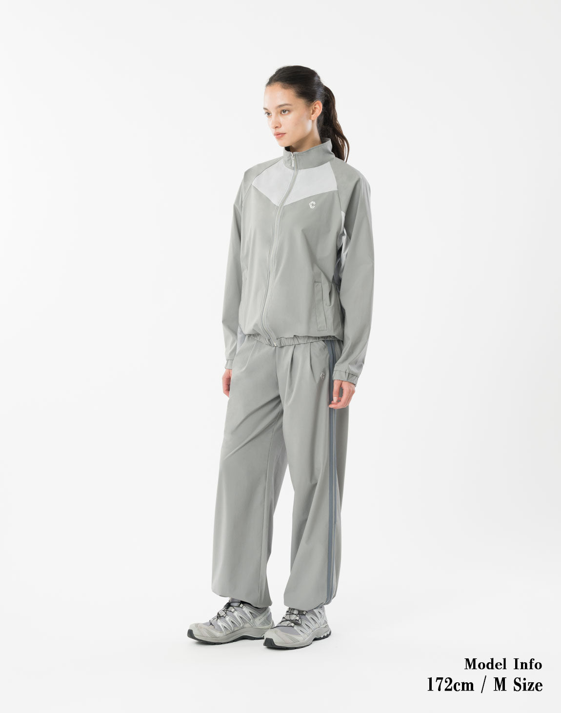 CRONOS WOMEN FlowTuck Wide Pants【GRAY】