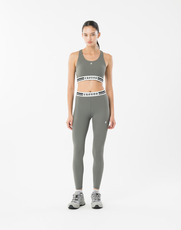 CRONOS WOMEN BLACK LETTER LEGGINGS [GRAY]