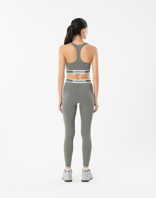 CRONOS WOMEN BLACK LETTER LEGGINGS [GRAY]