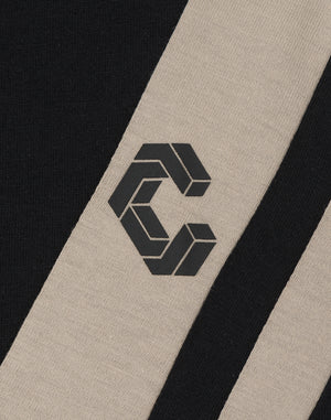 CRONOS CROSSLINE L/S TEE【BLACK×GREIGE】