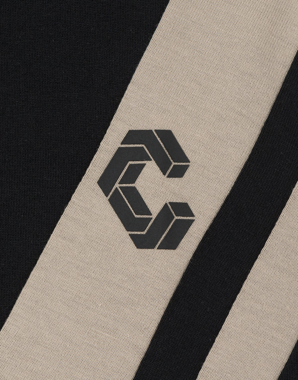 CRONOS CROSSLINE L/S TEE【BLACK×GREIGE】