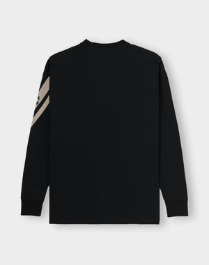 CRONOS CROSSLINE L/S TEE【BLACK×GREIGE】