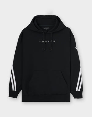CRONOS TWIN STRIPE HOODIE【BLACK×WHITE】