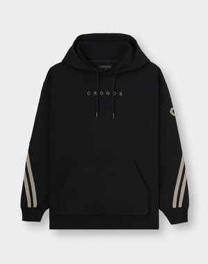 CRONOS TWIN STRIPE HOODIE【BLACK×GREIGE】
