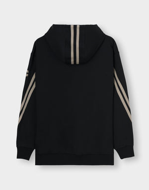 CRONOS TWIN STRIPE HOODIE【BLACK×GREIGE】